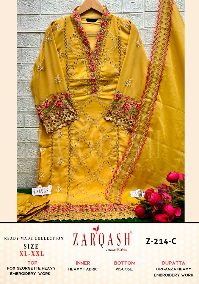 Z 214 Zarqash Embroidery Georgette Pakistani Suits Exporters In India